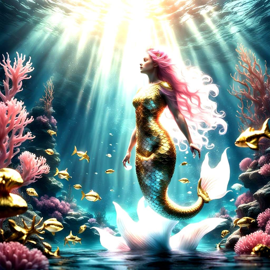 Glassy Pink and Gold Underwater Marvel