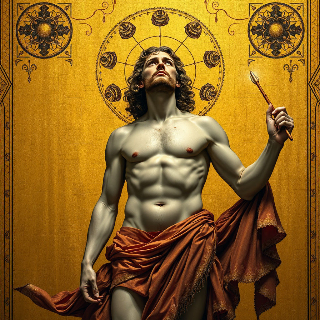 Saint Sebastian in Klimt-Inspired Art Nouveau Style