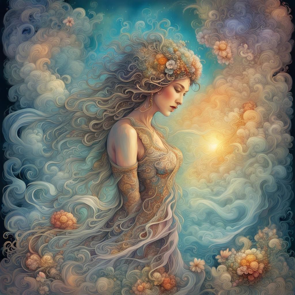 Summer Goddess in Magical Fantasy Style