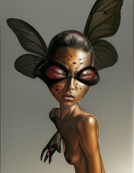 Grotesque Human Insect Hybrid Portrait