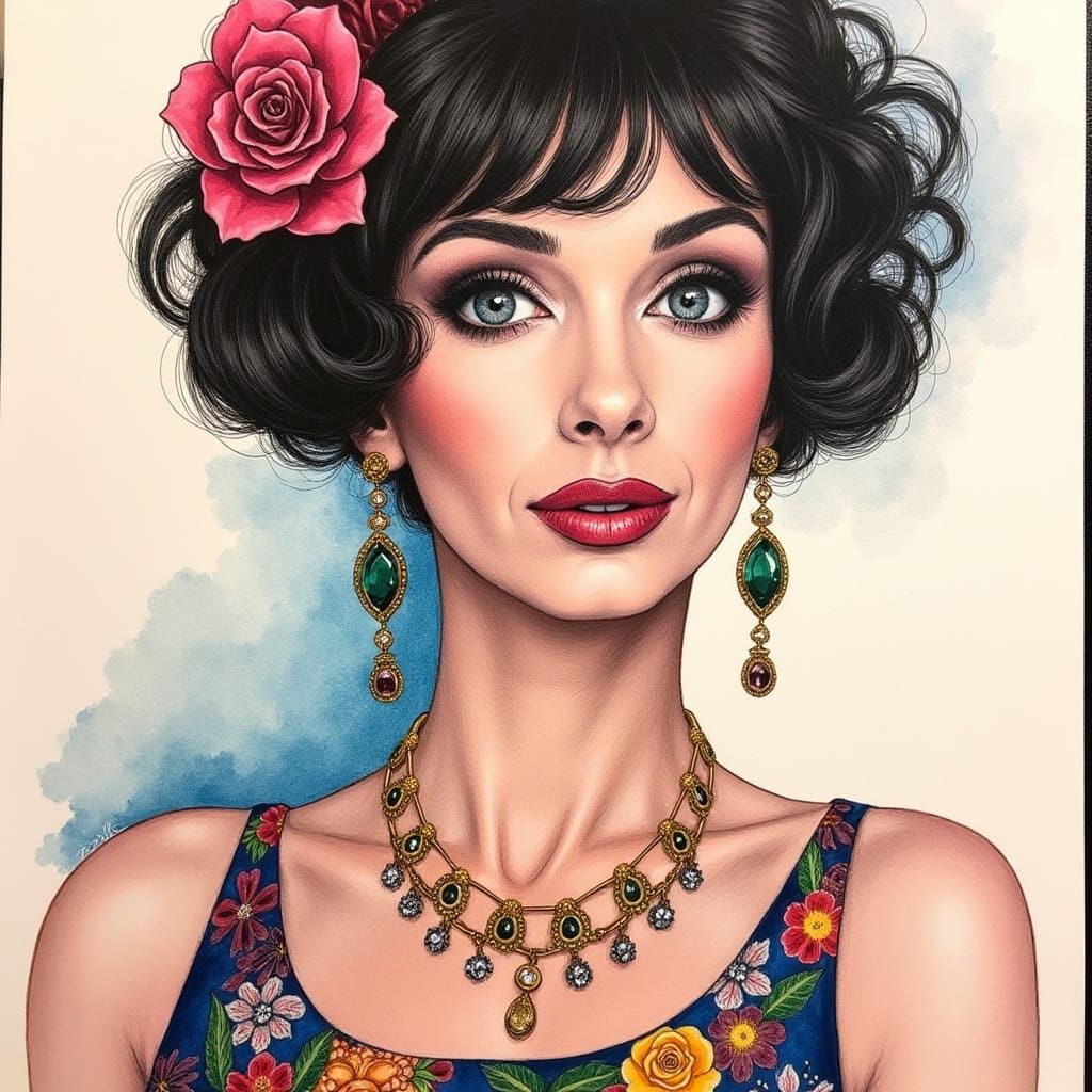 Glamorous Supermodel in Art Deco Style