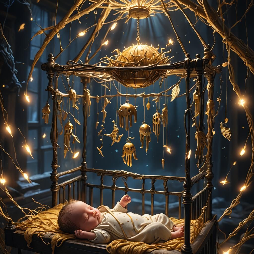 Dark Fantasy: Newborn Protected by Blades