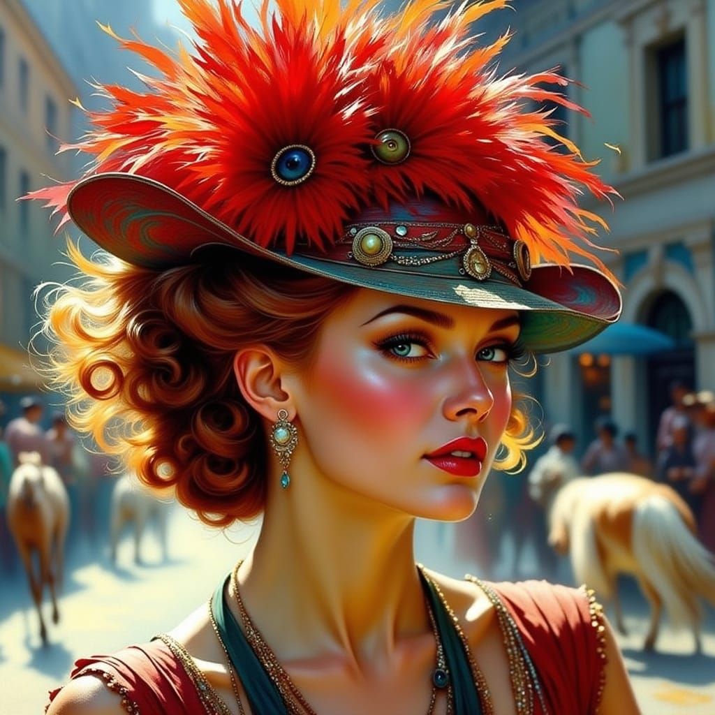 Showgirl in Feathers Generated with LoRA Model