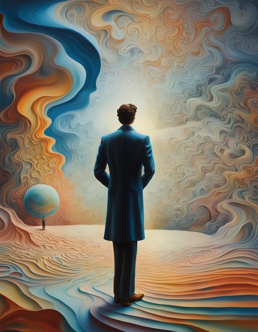 Surreal 3D Man in Ornate Victorian Attire