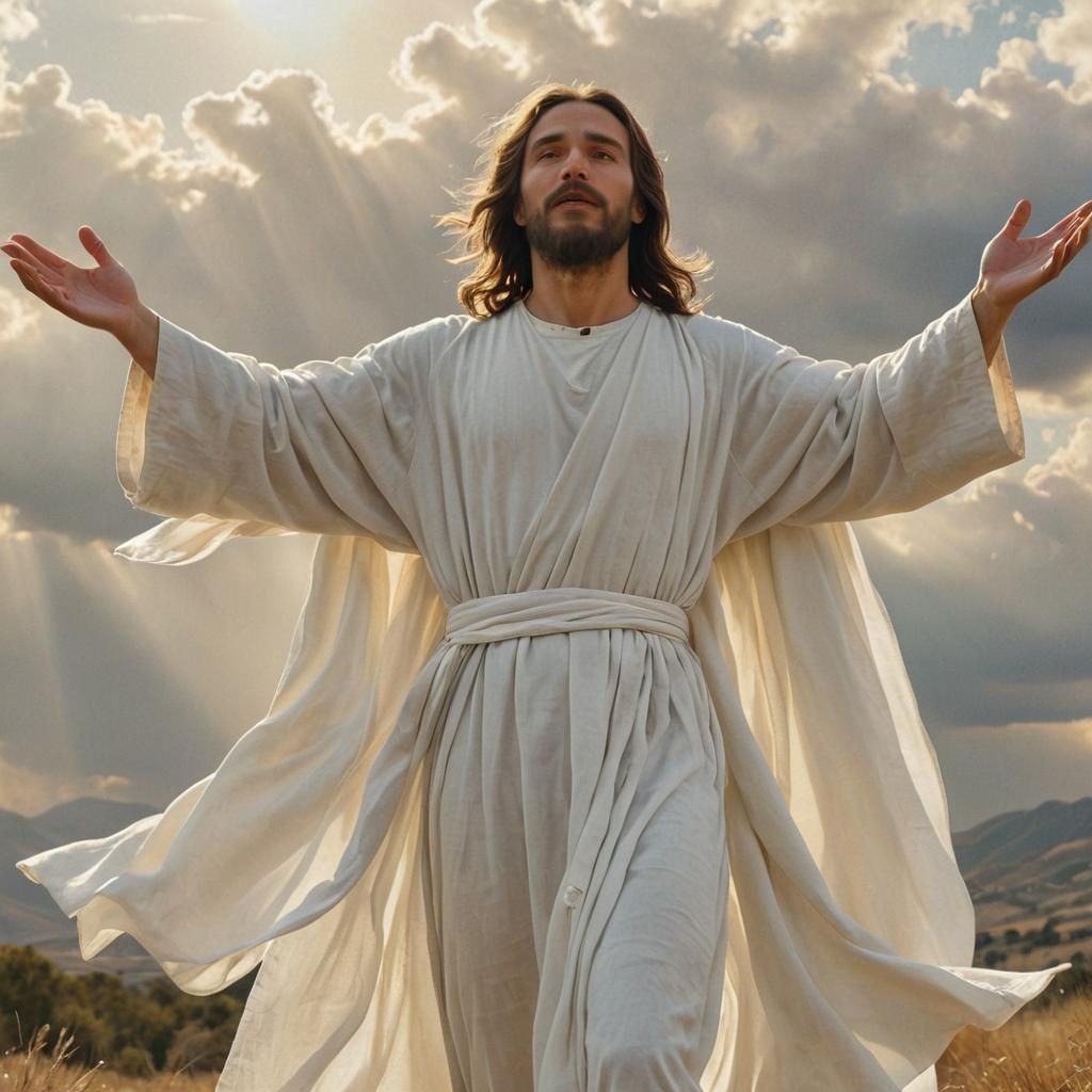 Jesus in Radiant Glory, Renaissance-Style Oil Painting