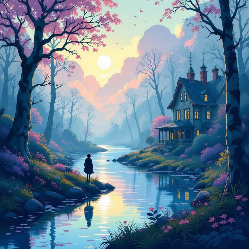 Dreamlike Fantasy Scene in Ethereal Light