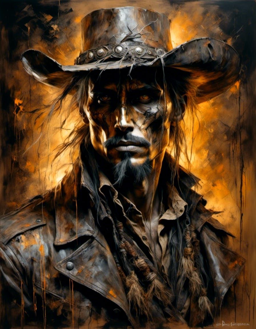 Cowboy Portrait in Golden Light, Jose Royo Style