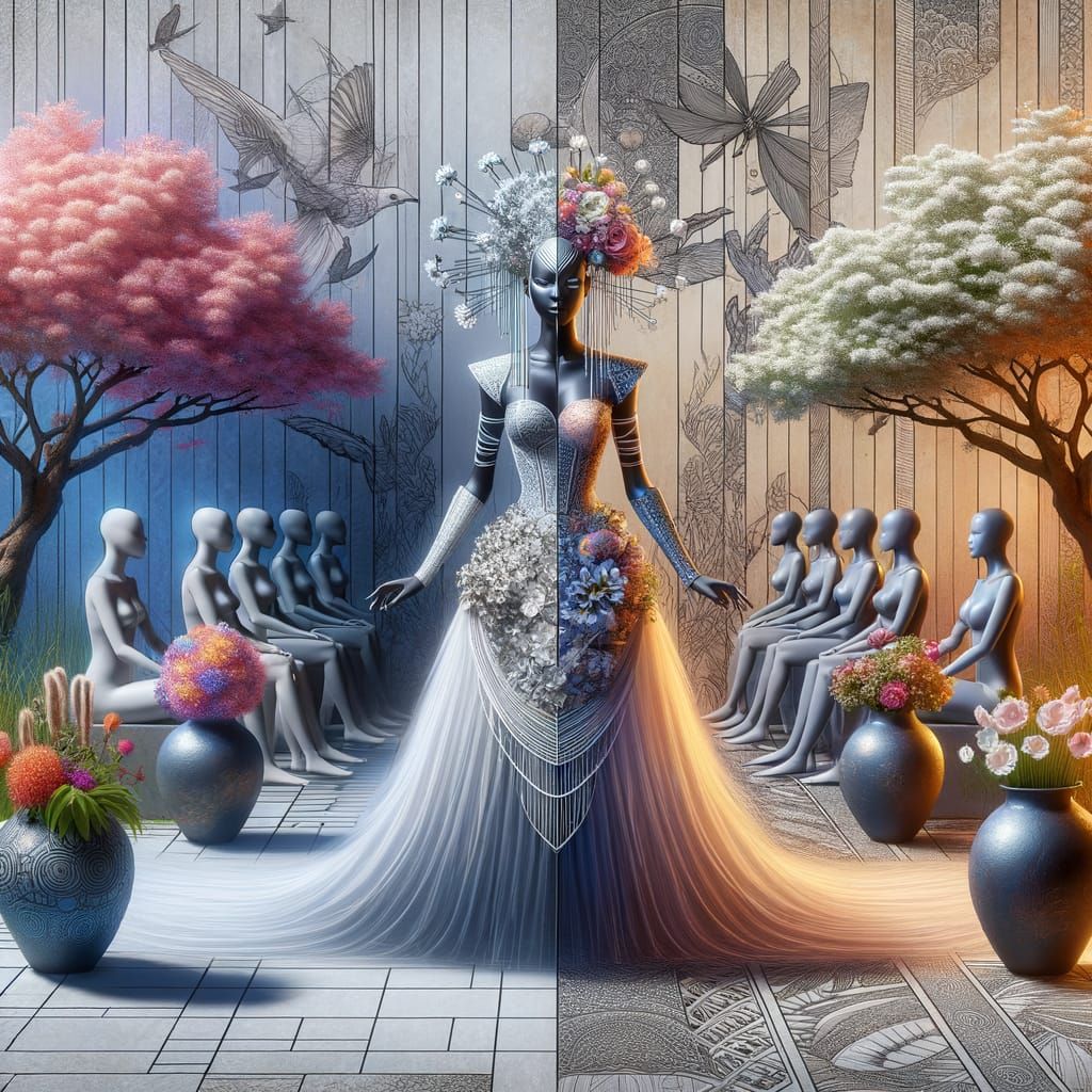 Futuristic African and Japanese Wedding Fashion Fusion