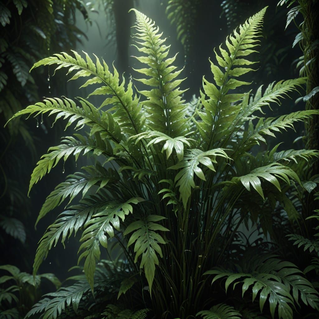 Detailed Mistfern in Dark Fantasy Concept Art