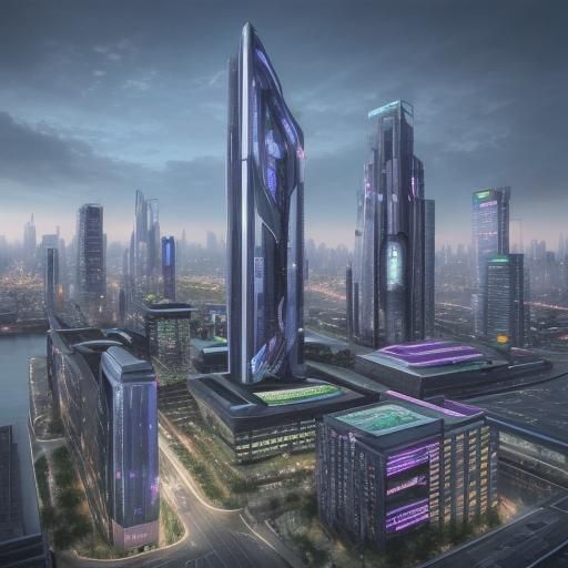 Hyper-Realistic Modern High-Tech Cityscape