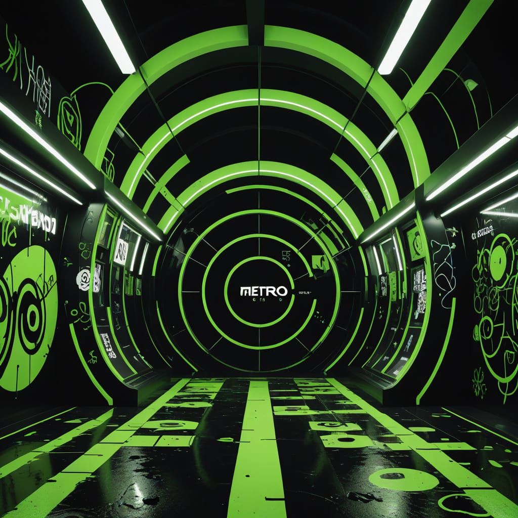 Utopian Frutiger Metro Architecture with Vector Grunge