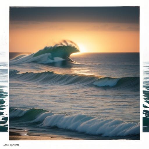 Cinematic Beach Sunset with Surfer in Low Angle Shot