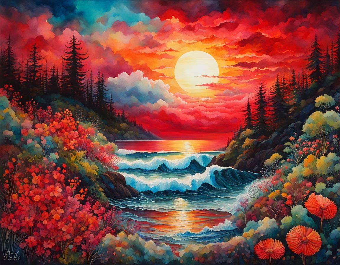 Bioluminescent Tide Illuminates Forest Flowers