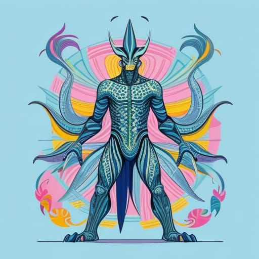 Cartoon Creature Illustration in Flat 2D Style