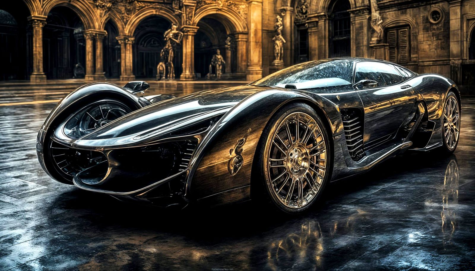 HR Giger Inspired Cyborg Ferrari Concept Car