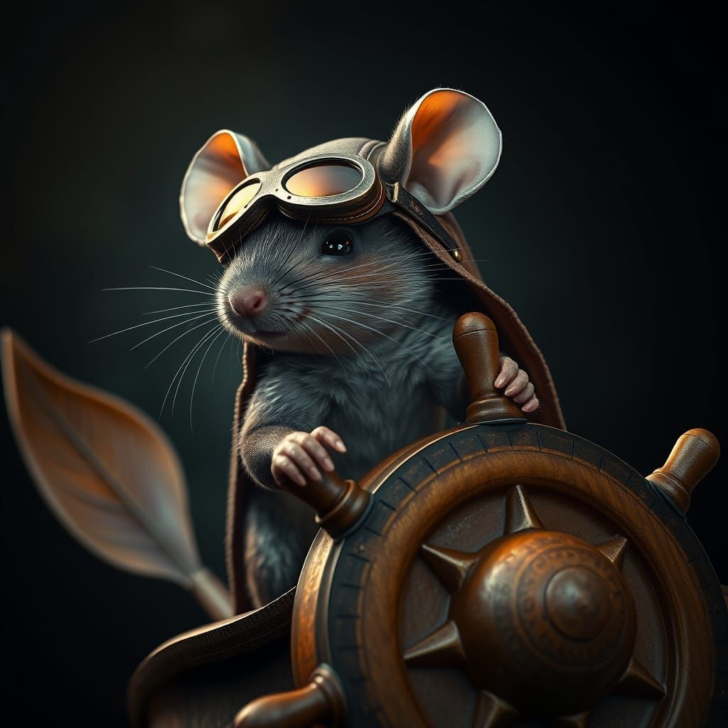 Majestic Mouse in Aviator Helmet, Ready to Soar