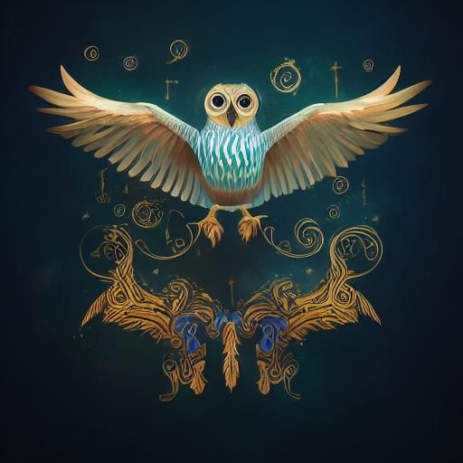 Whimsical Book, Owl, and Quill: Fantasy Concept Art