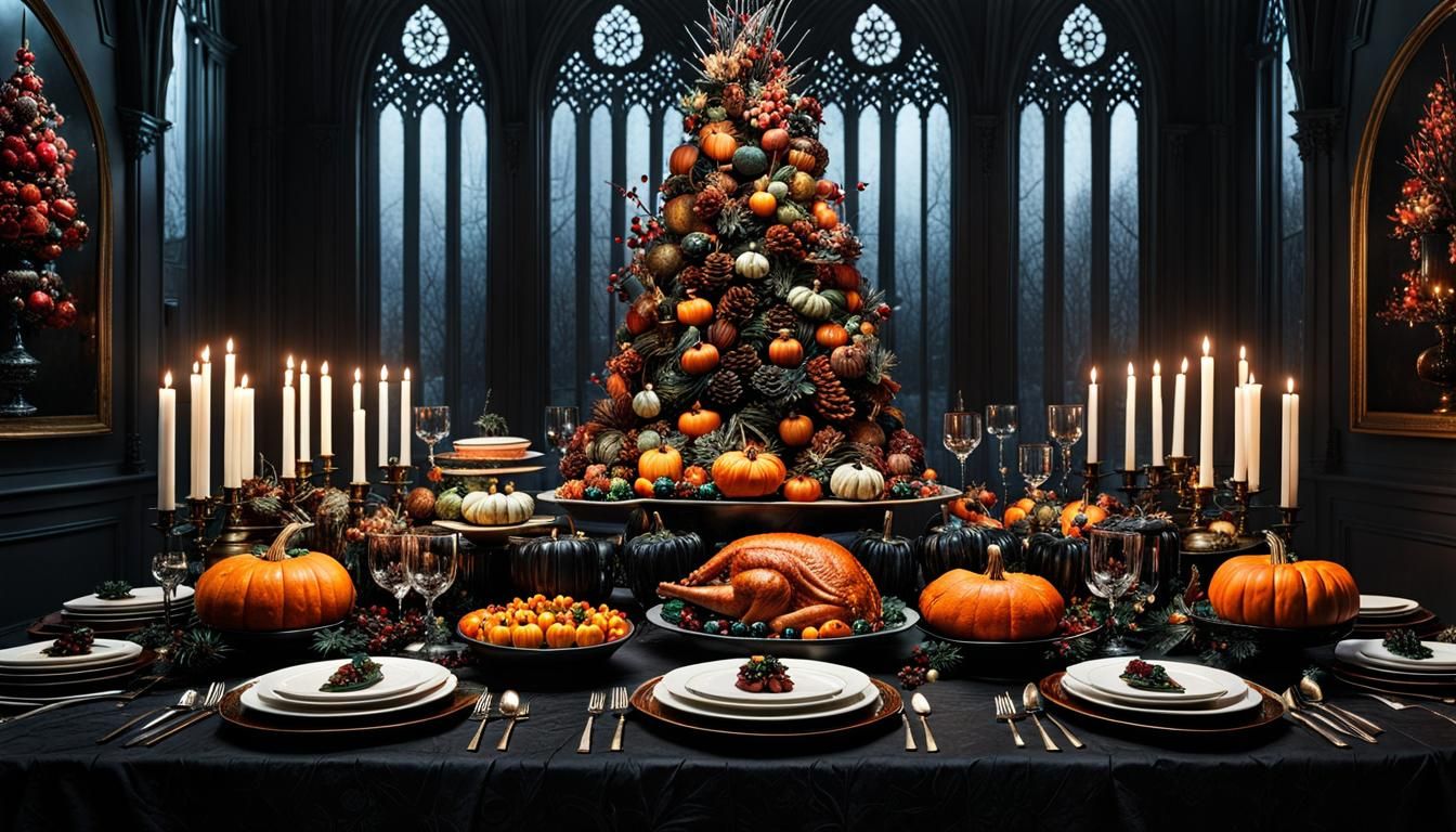 Gothic Thanksgiving Tablescape