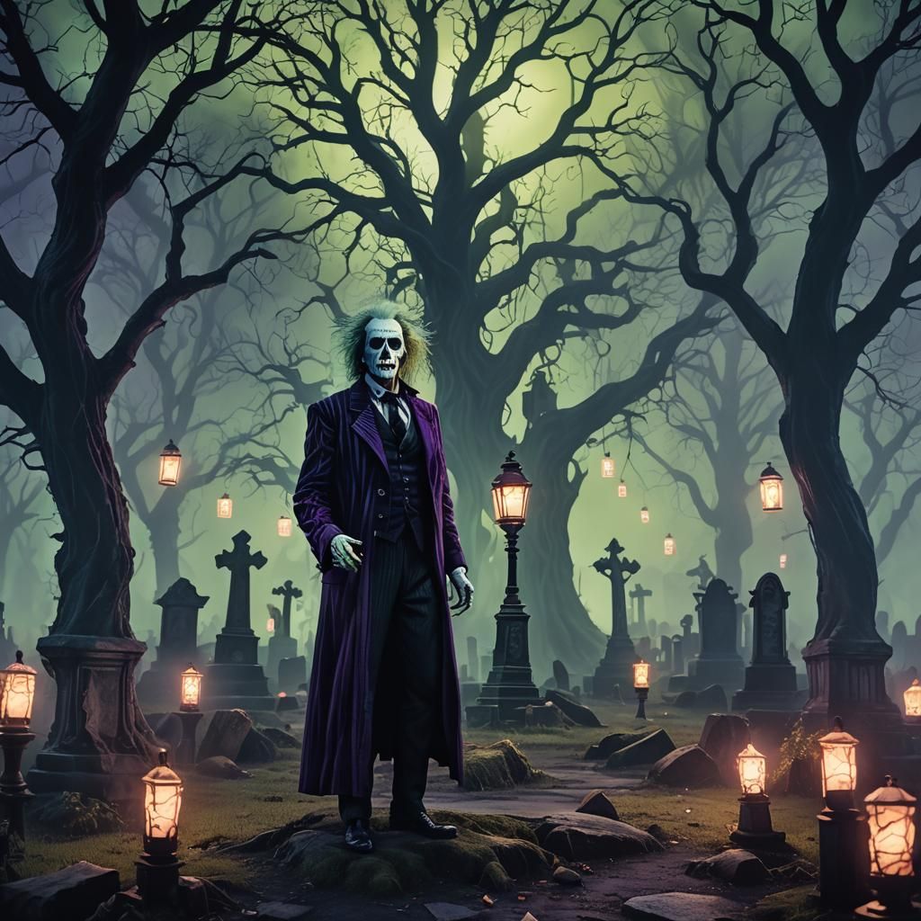 Beetlejuice in Haunted Graveyard Concept Art