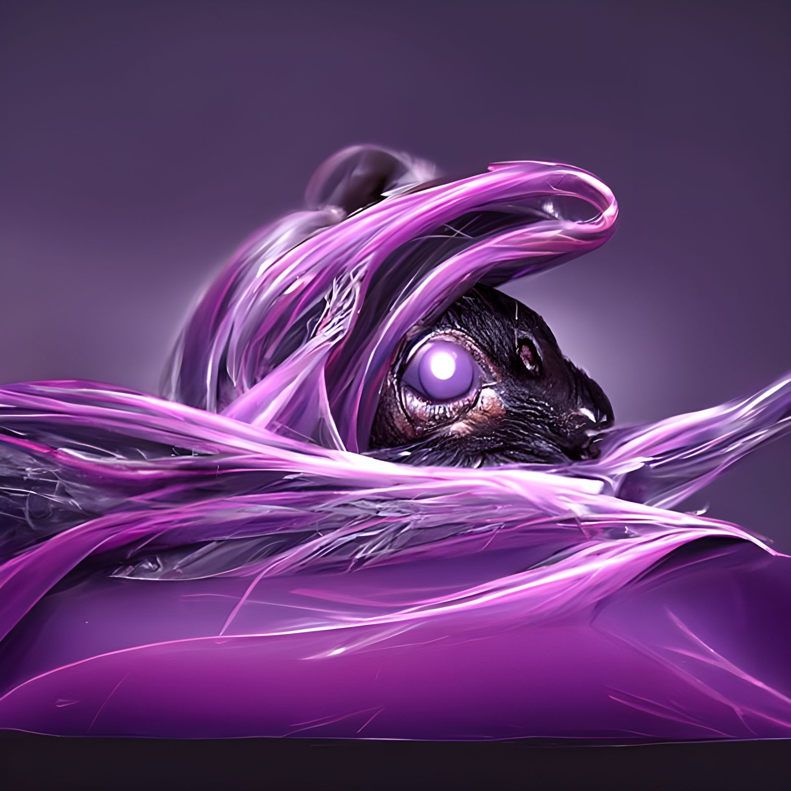 Sinister Squirrel Sorcerer with Purple Scepter