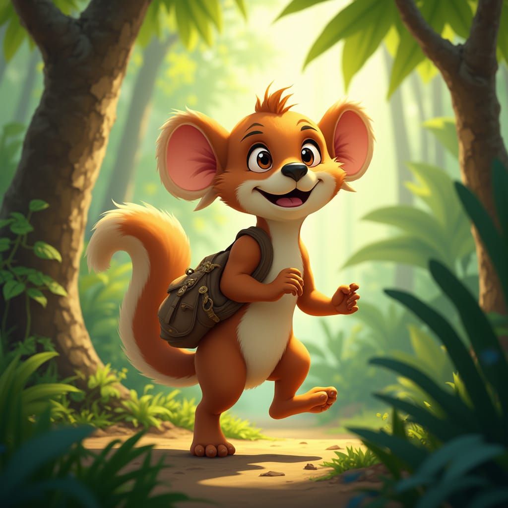 Vibrant Coatí in Tropical Jungle