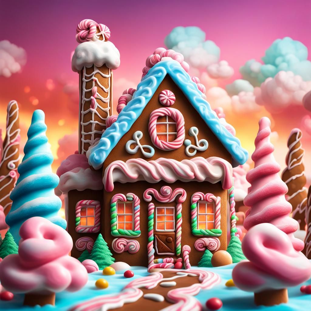 Candy Wonderland: A Hyperrealistic Gingerbread House