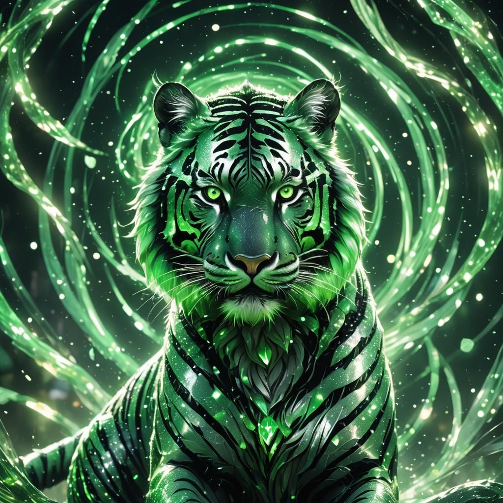 Crystal Tiger in Anime-Inspired 3D Concept Art