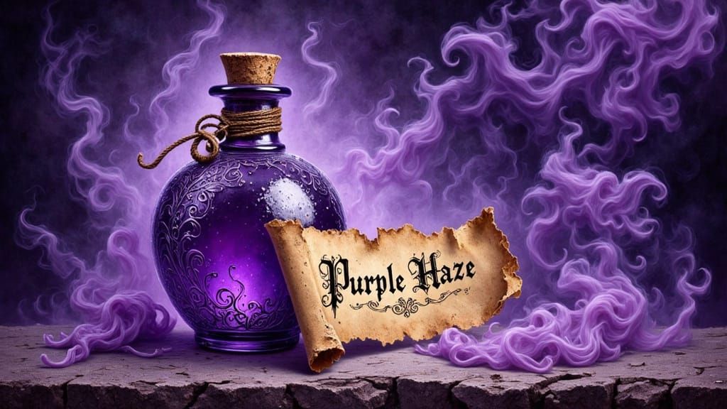 Ethereal Purple Potion in a Gilded Bottle