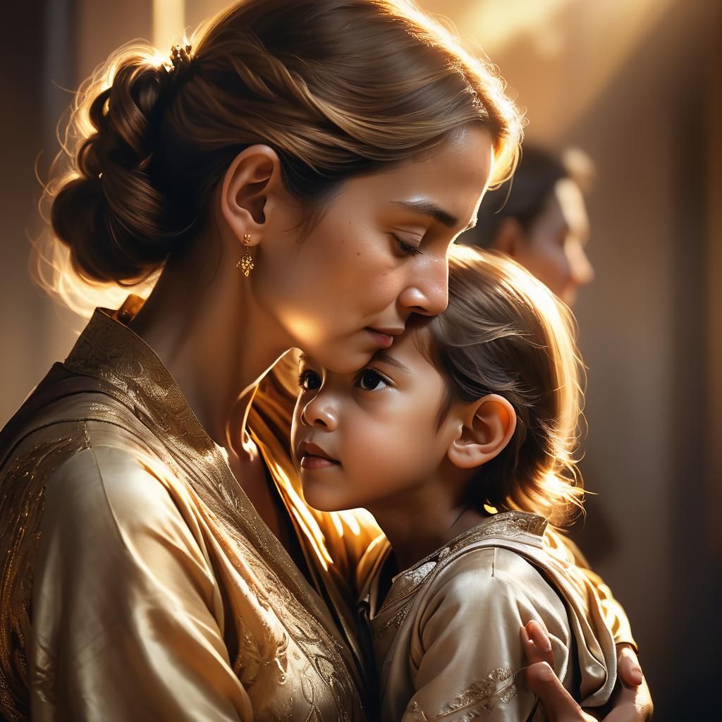 Intimate Portrait: Child Whispering to Mother