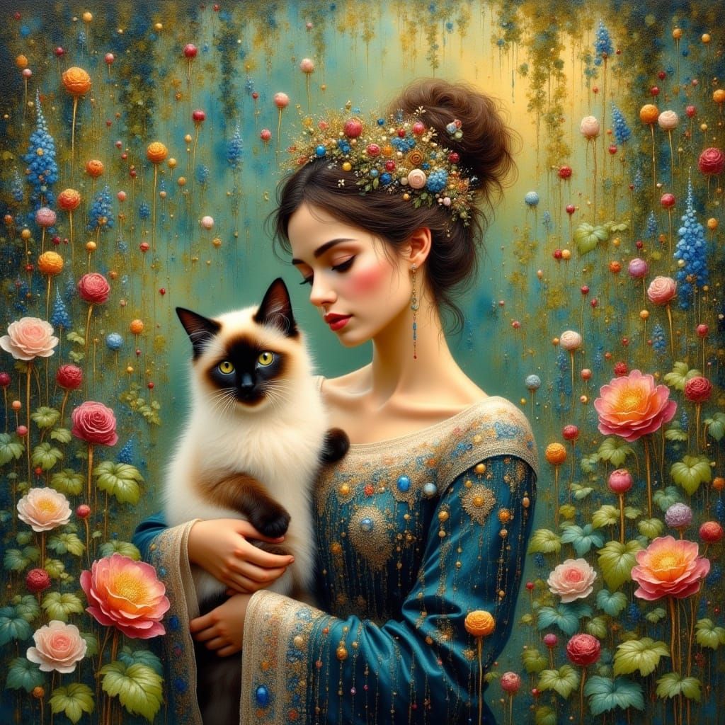A Regal Princess with her Cat