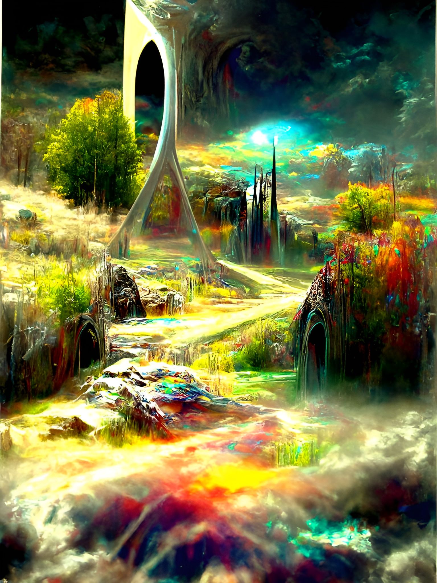 Sci-Fi Gateway of Sorrow in Cosmic Landscape