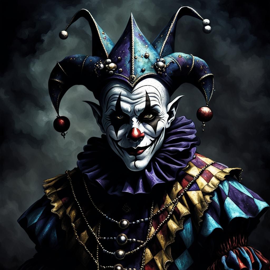 Evil Medieval Harlequin Jester