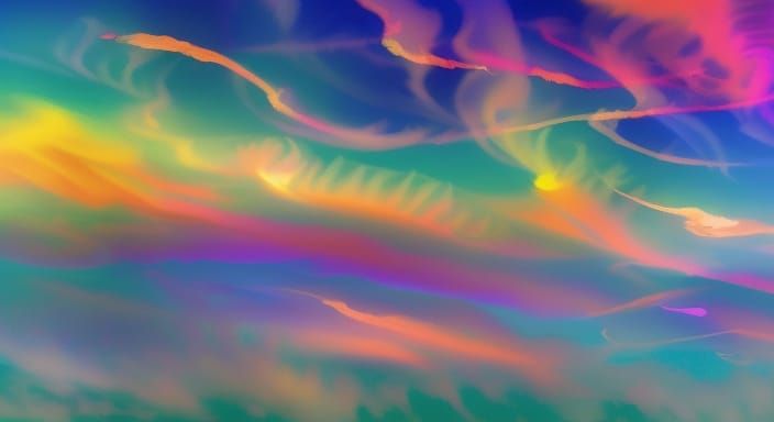 A Kaleidoscope of rainbow colour ribbons stretch across the ...