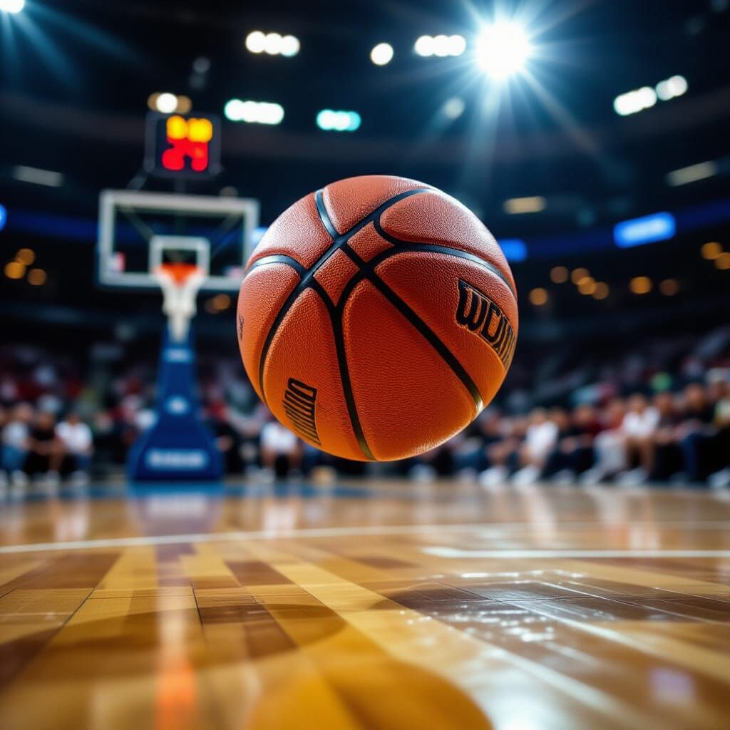 Dynamic Basketball Action Shot