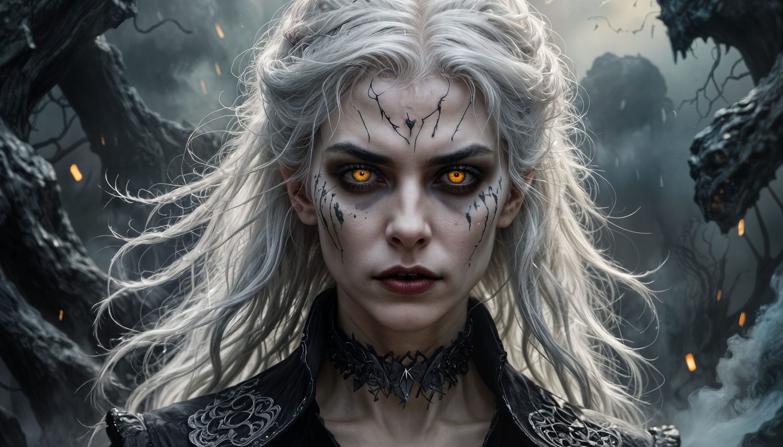 Ethereal Vampire in Hauntingly Beautiful Digital Painting St...