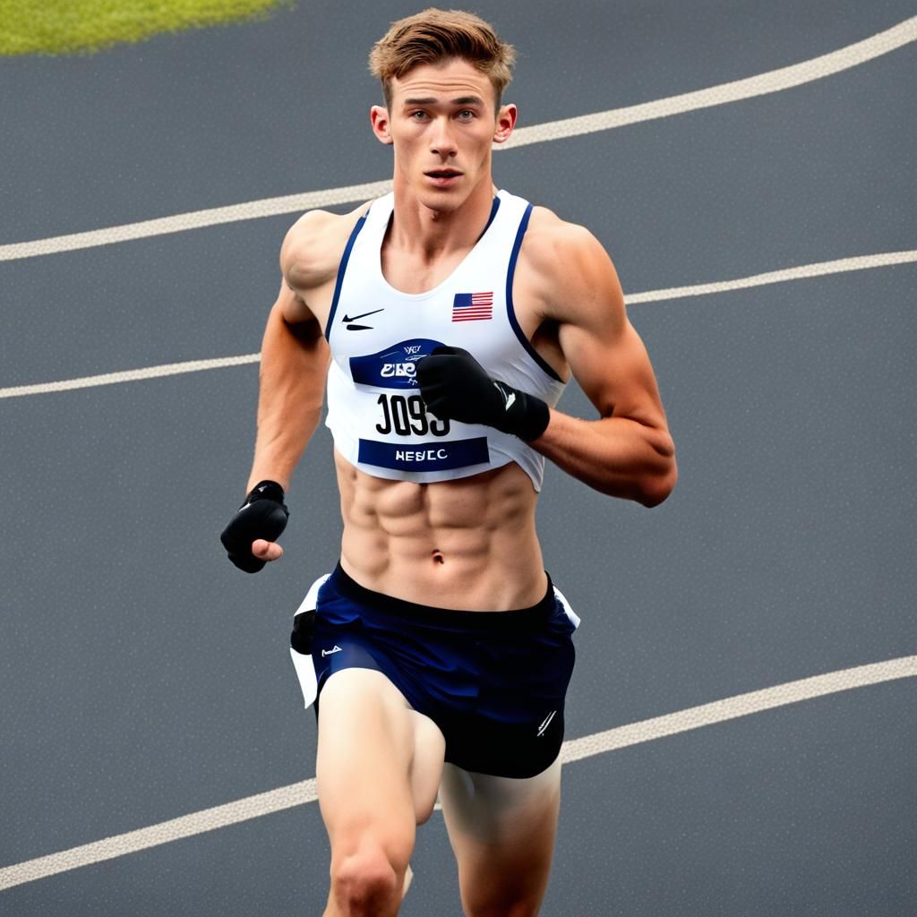 Athletic Young Man with Muscular Runner's Build
