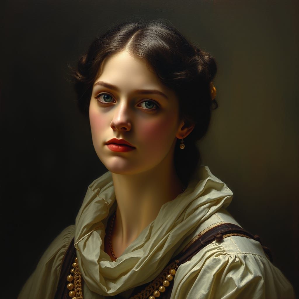 Elegant Woman in Soft Chiaroscuro