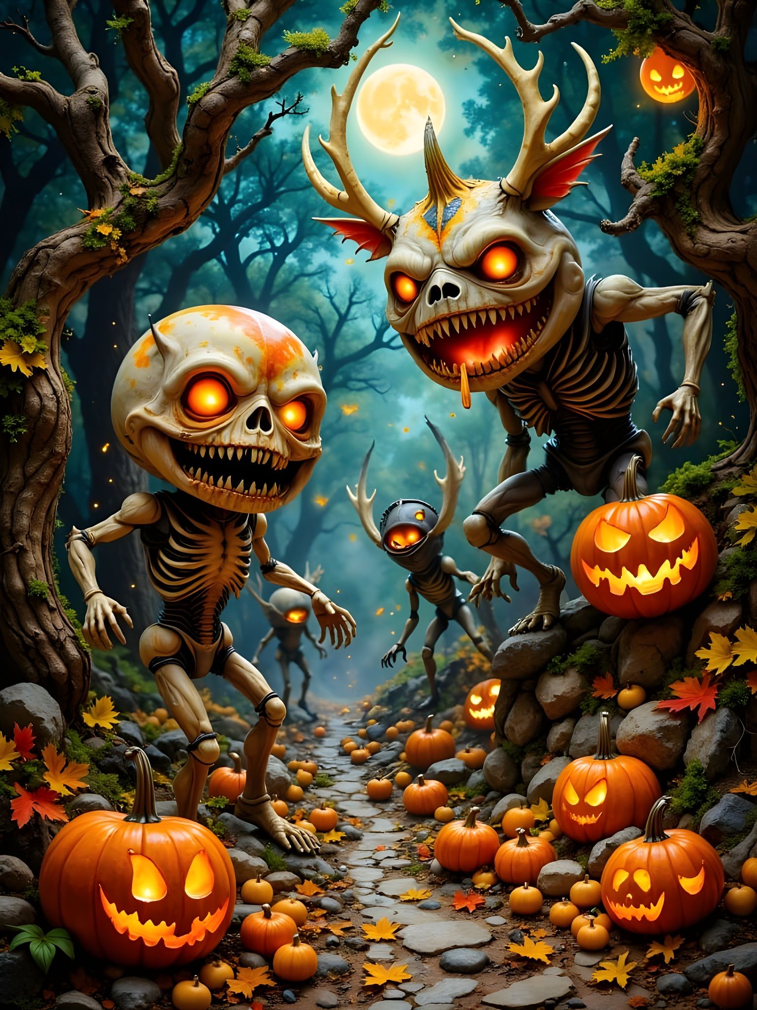 Epic Halloween Masterpiece in Hyperkraximalism Style