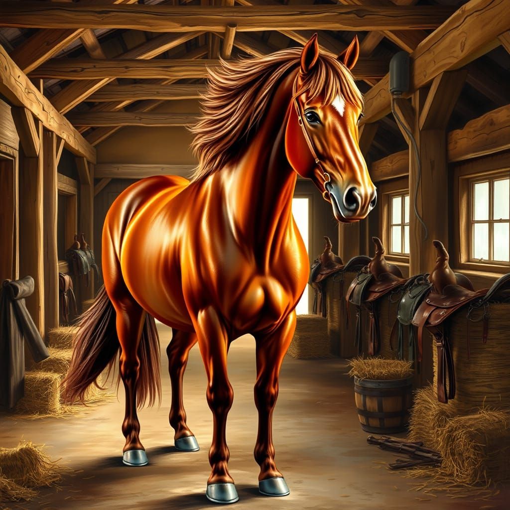 Majestic Morgan Horse in Cozy Rural Stable