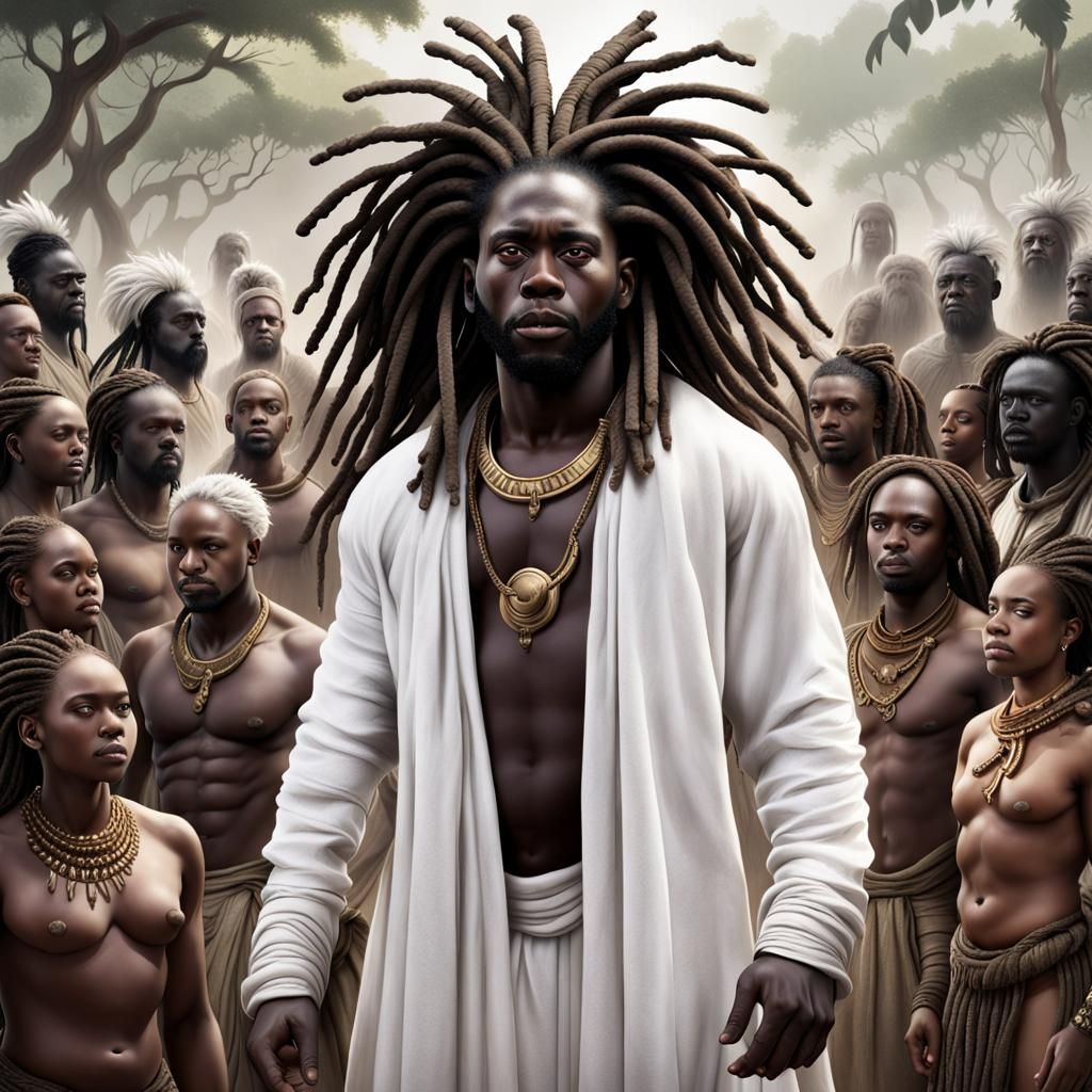 Ancestral Spirits Surround Man Channeling Strength