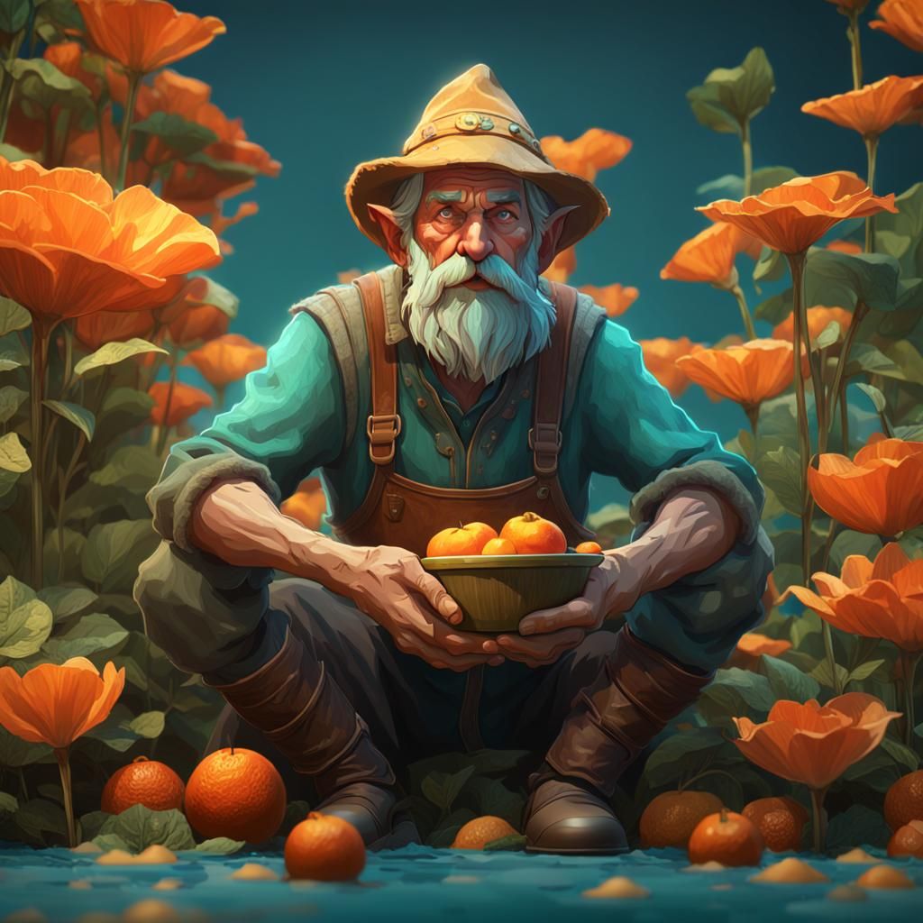 Old Elf Farmer Concept Art in 8K