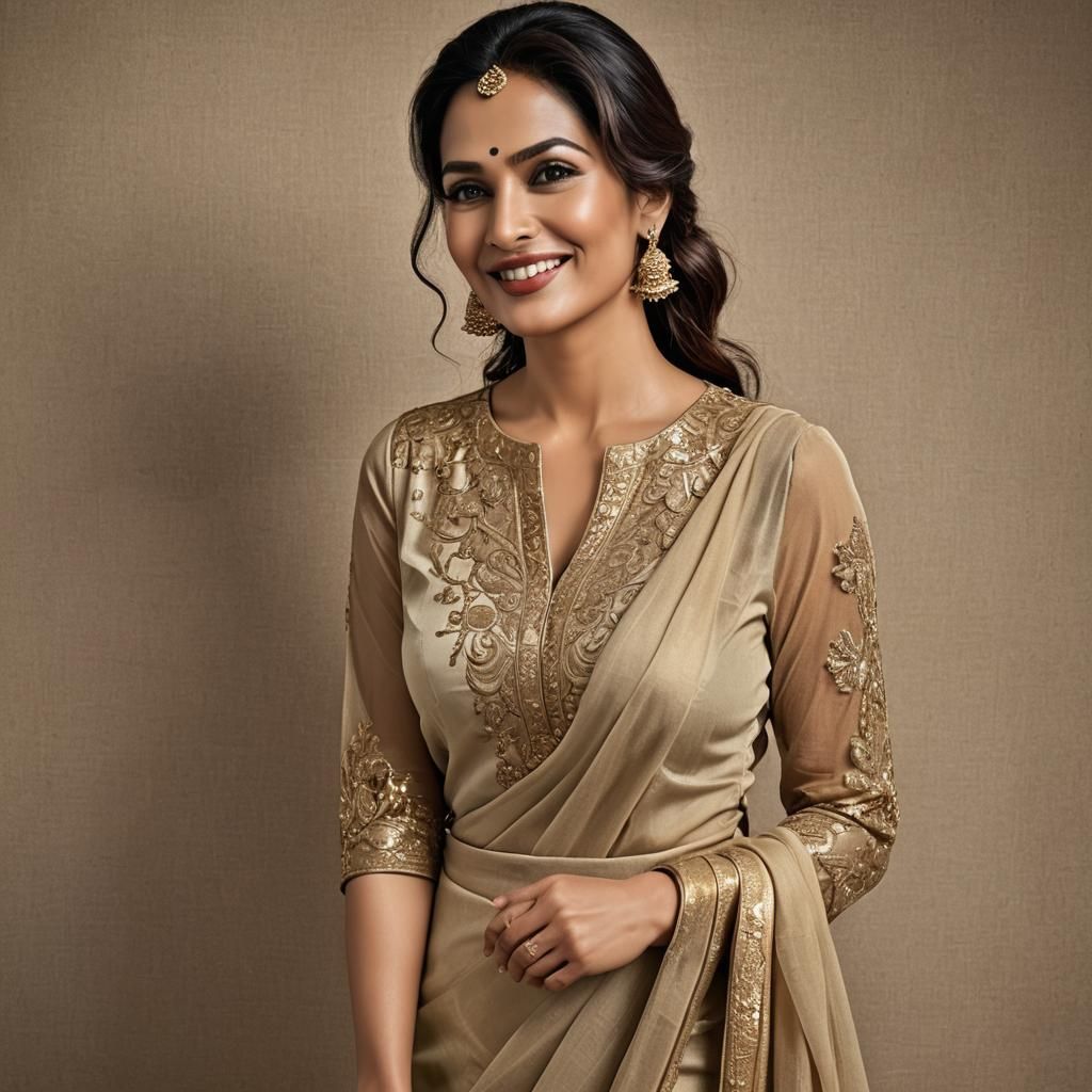 Sensual Woman in Sheer Outfit, Digital Hyperrealism