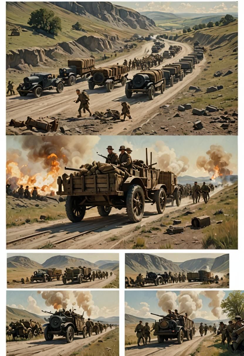 World War I Soldiers March in Gurney-Inspired Painting