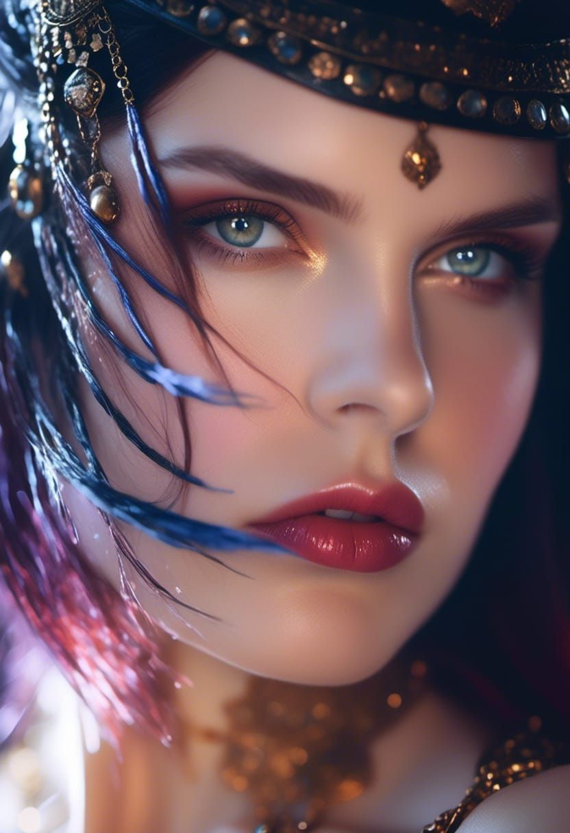 Enchantress in Armor, Art Nouveau Style