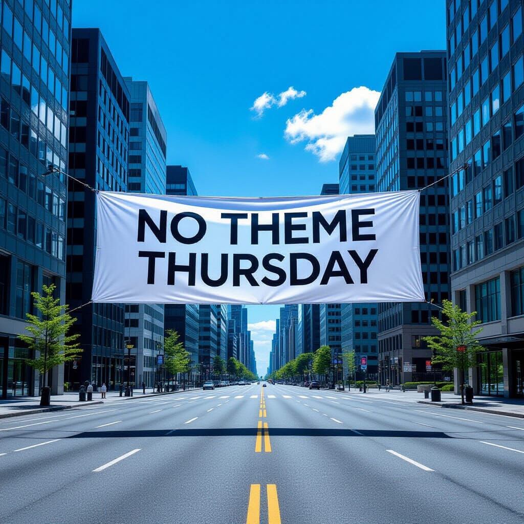 Deserted Metropolis Under Cerulean Sky: High-Definition Phot...