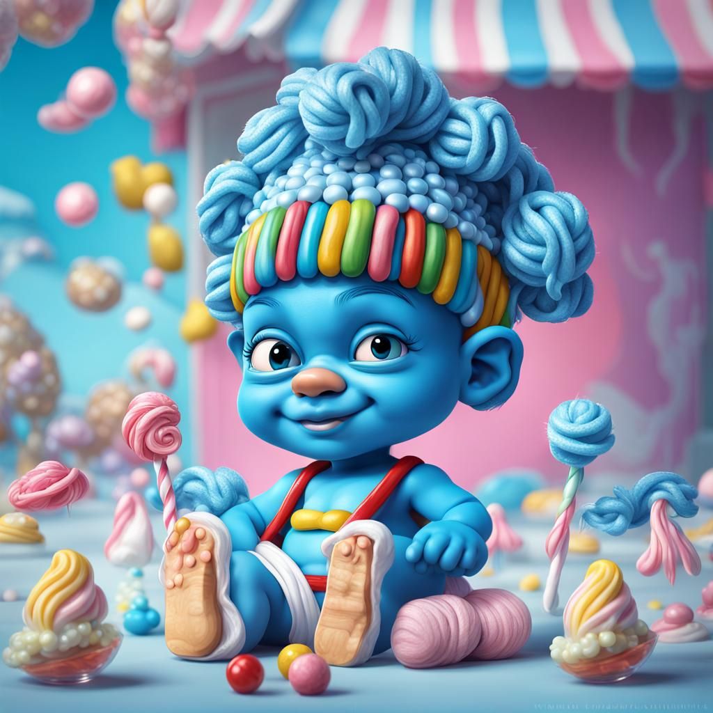 King Smurf Boy in Candy Art Style
