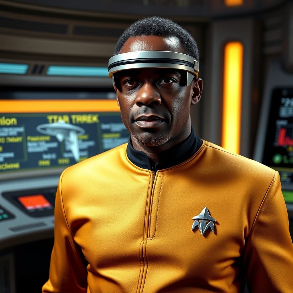 LeVar Burton as Geordi La Forge in Star Trek Uniform
