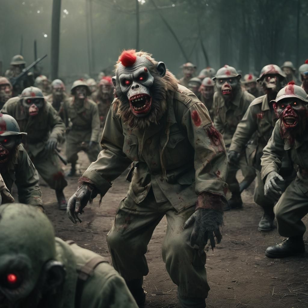Zombie Monkey Clowns Clash in Post-Apocalyptic War