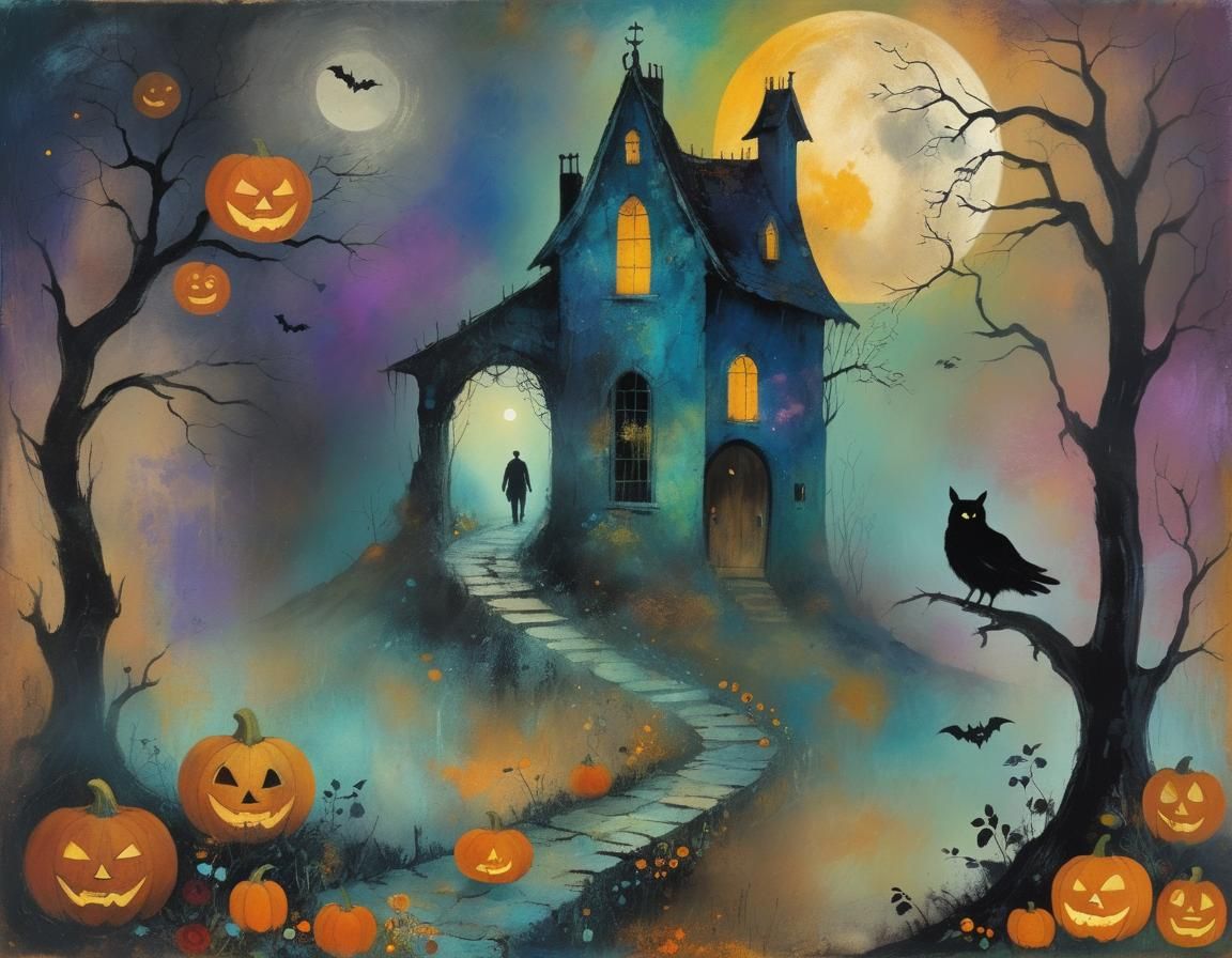 Haunted Path in Symbolist Style