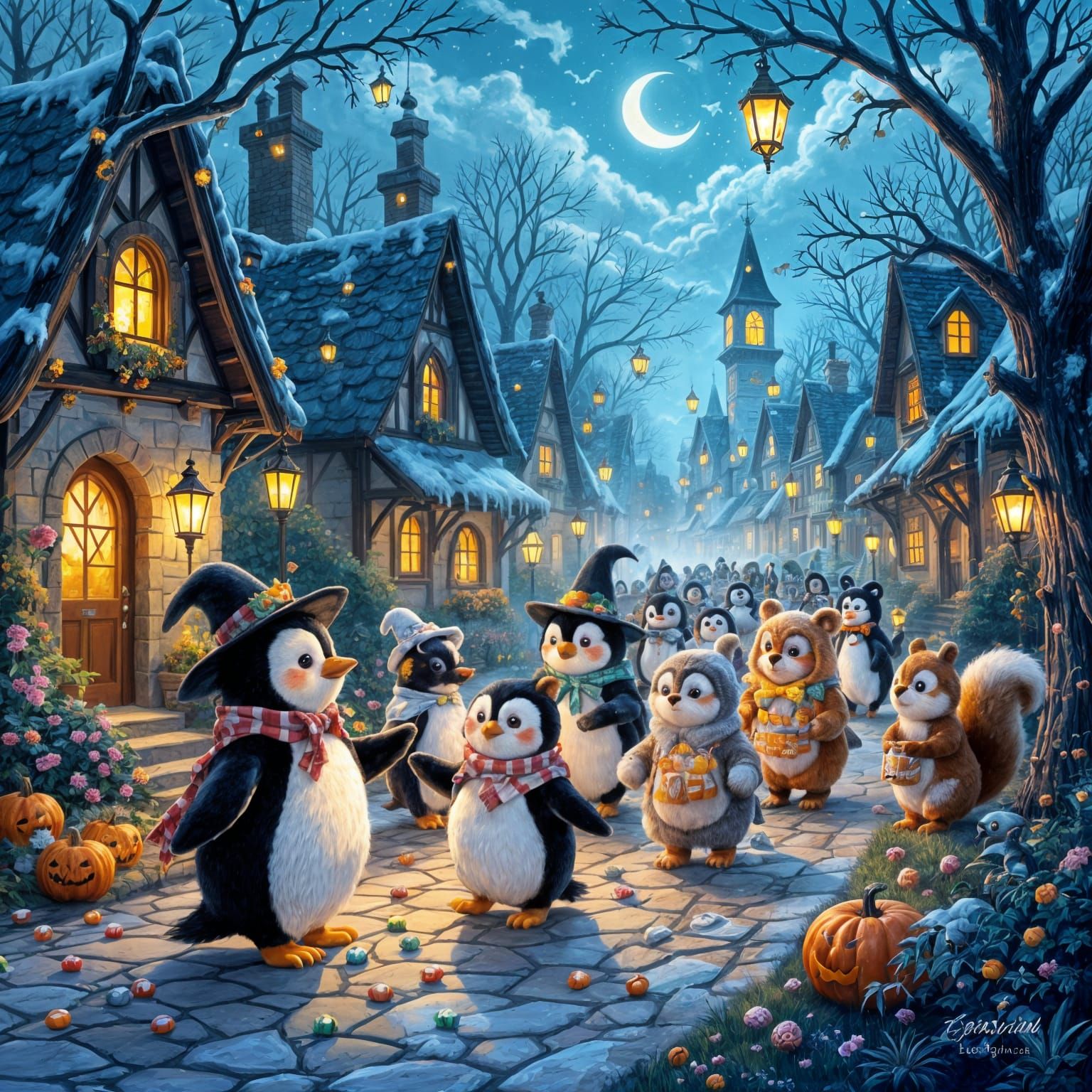Enchanted Halloween Parade with Animals in Costumes